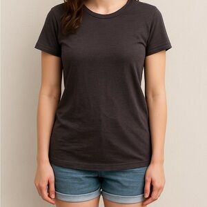 Nine West Gray Fitted Short Sleeve T-Shirt